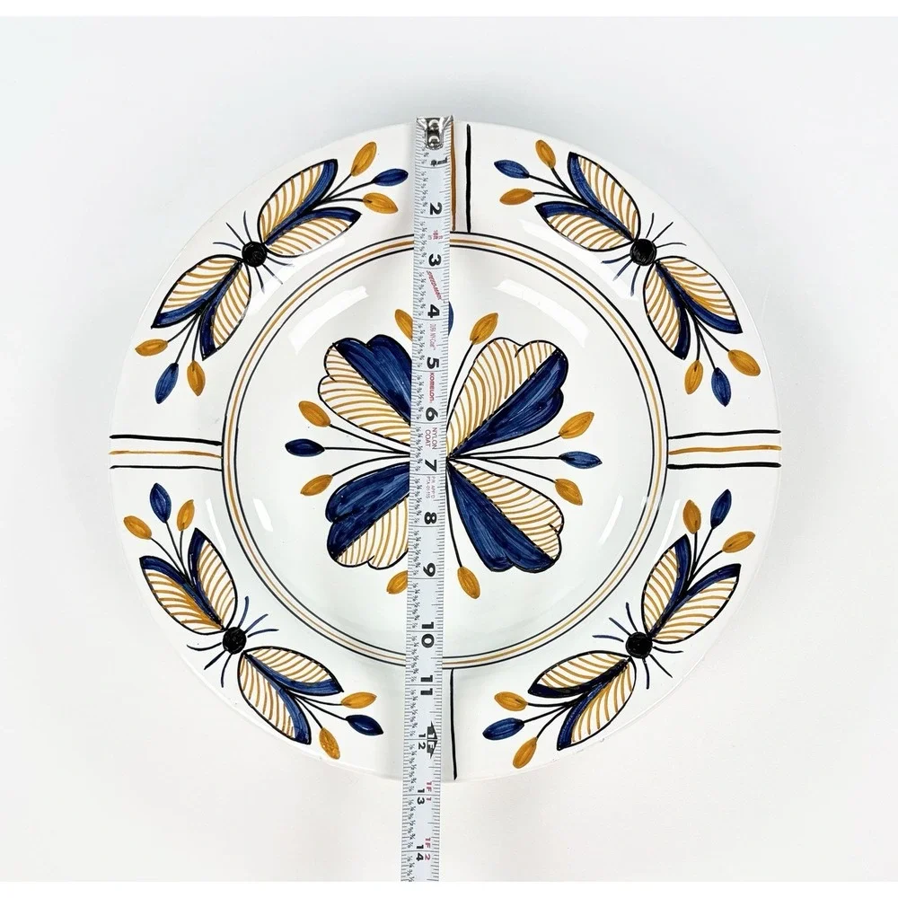 Vintage Talavera Niveiro Spain Hand Painted Decorative Bowl 12.75